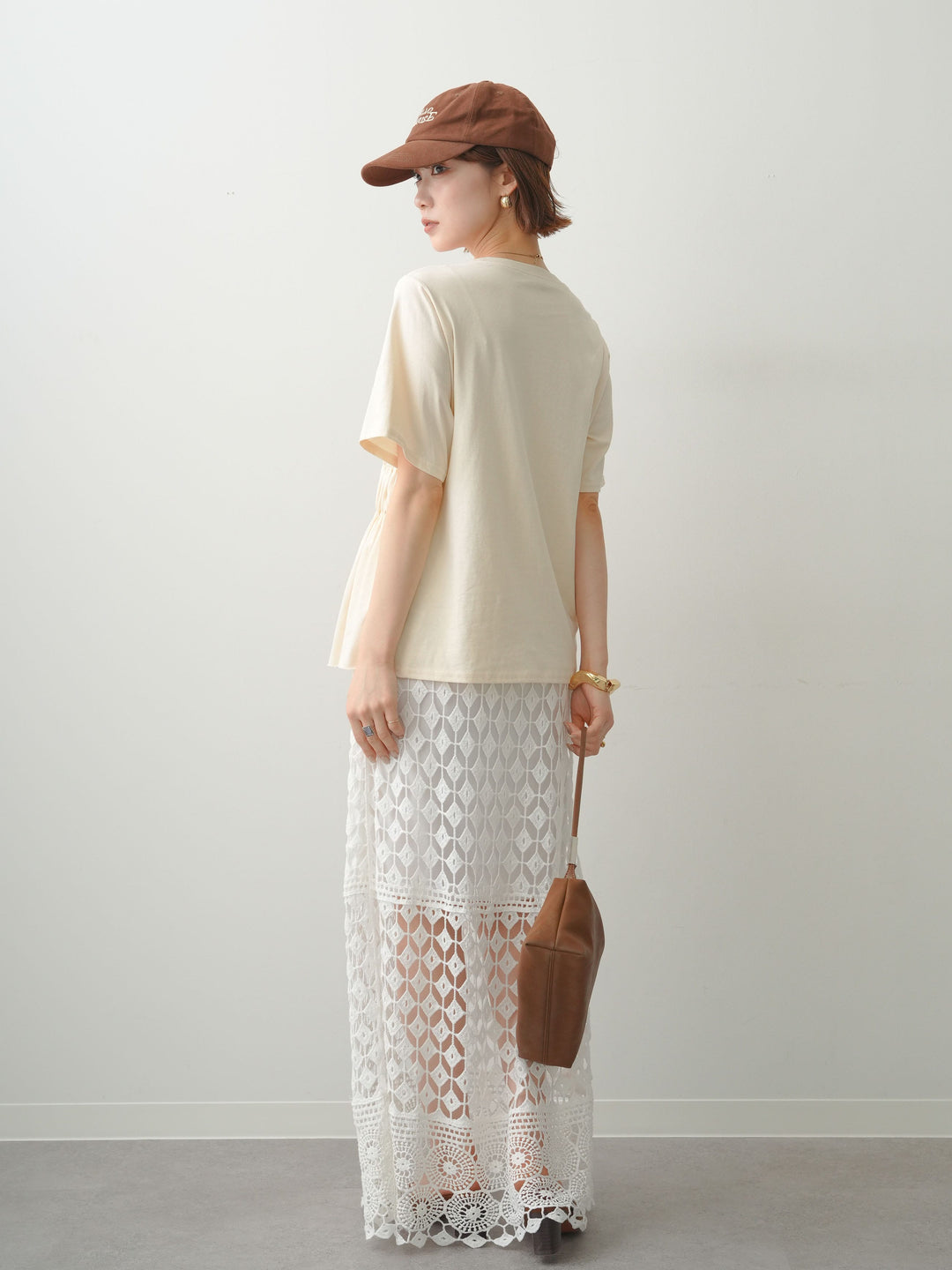 [SET]クールタッチシャーリングTEE+クロシェレースIラインスカート(2set)