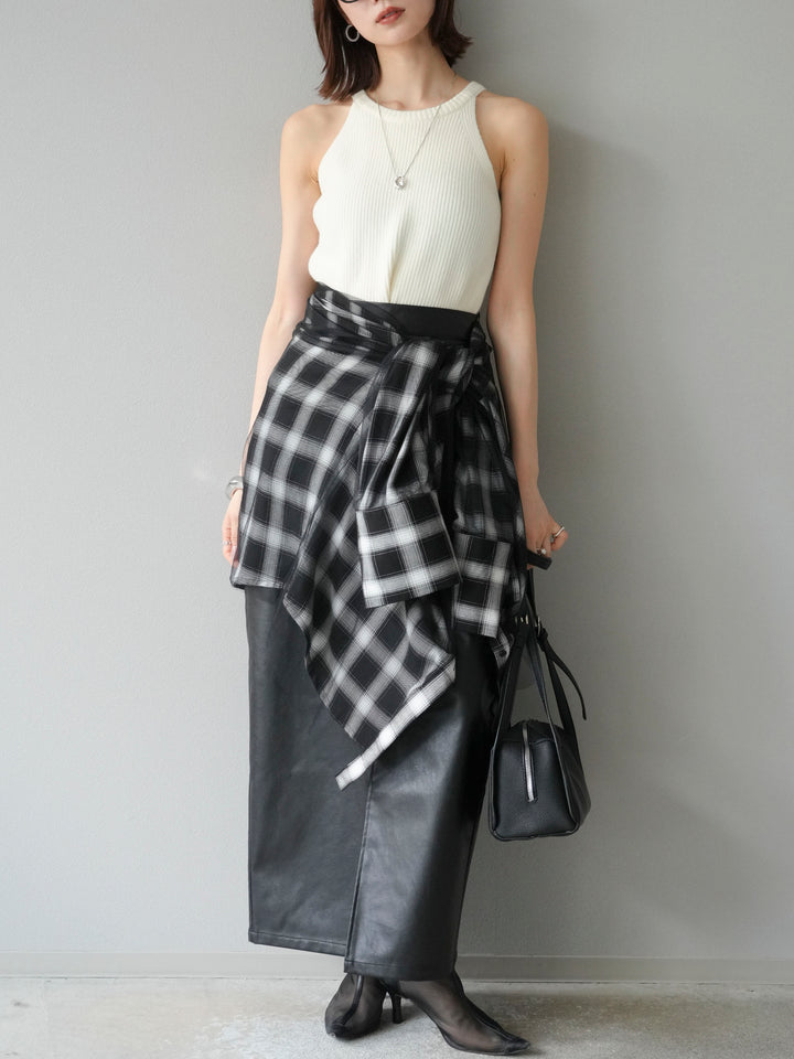 [予約]リブニットアメスリタンクトップ/オフ