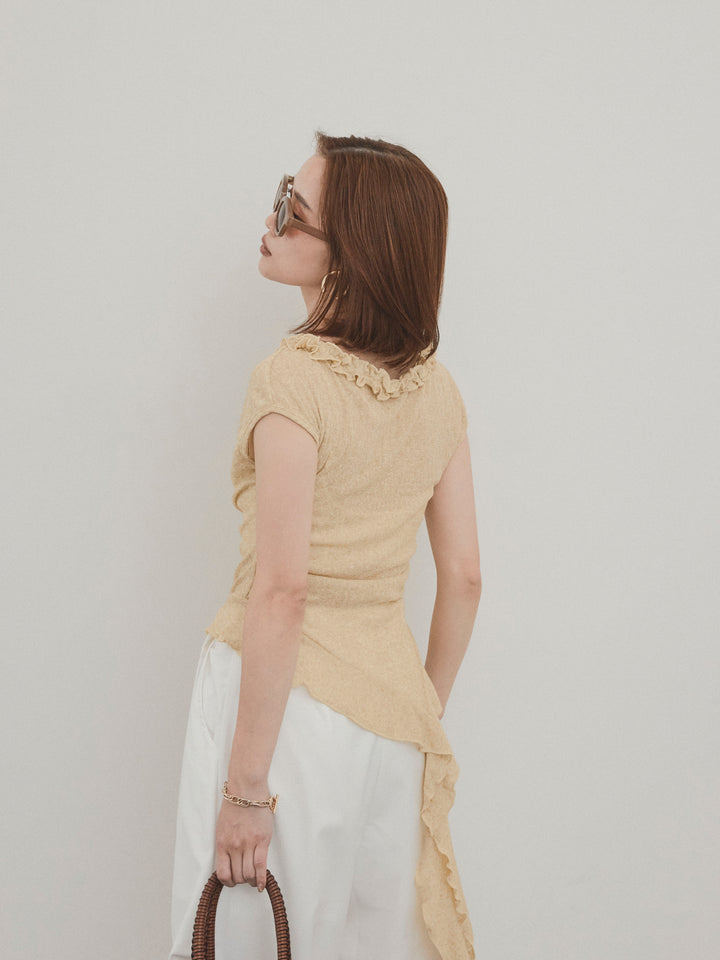 [SET]ラッフルシアーニットタンクトップ+ラッフルシアーニットタンクトップ(2set)