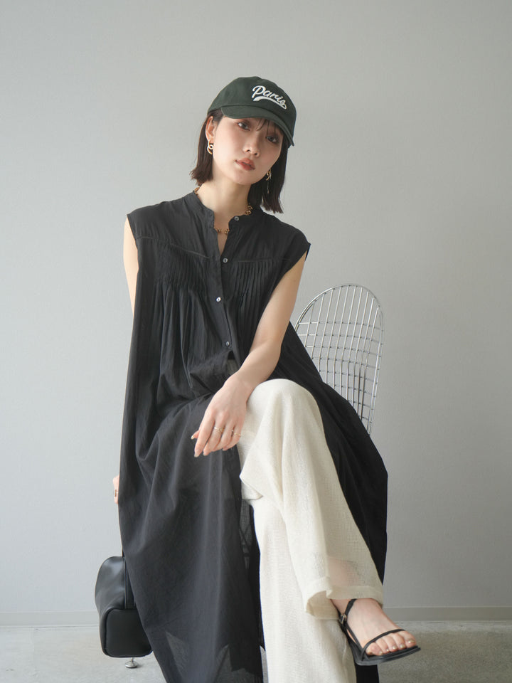 [予約]インド製コットンボイルワンピース/ブラック