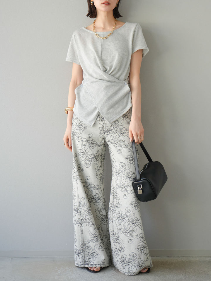 [預購] Cache-Coeur 薄紗針織套頭衫/灰色