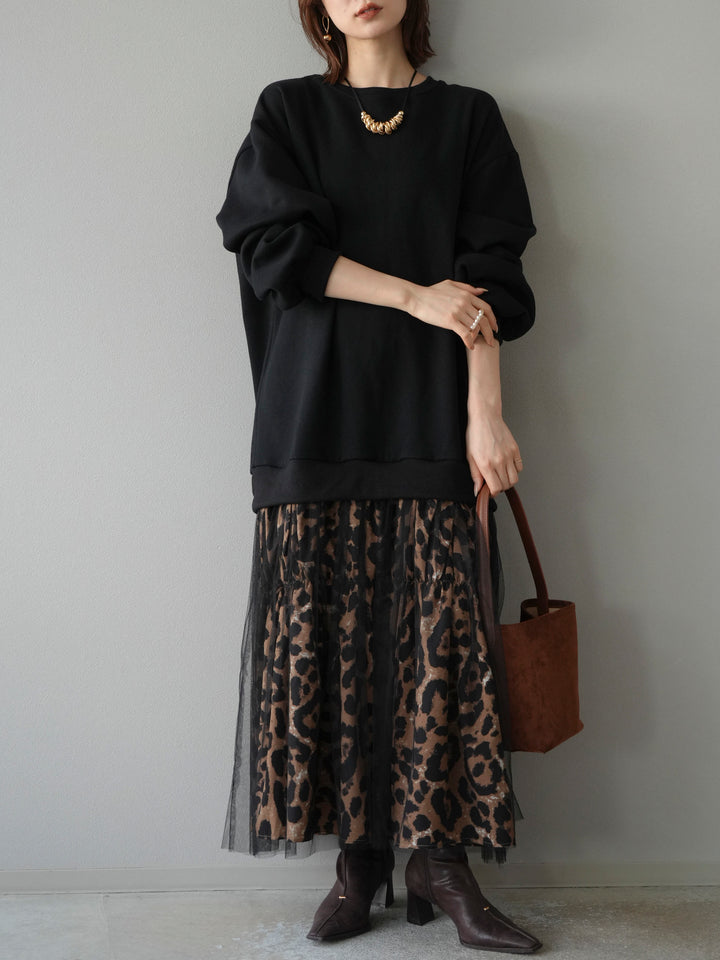 [SET] Sweat Docking 動物印花層疊連身裙 + 可選飾品套裝（2 套）