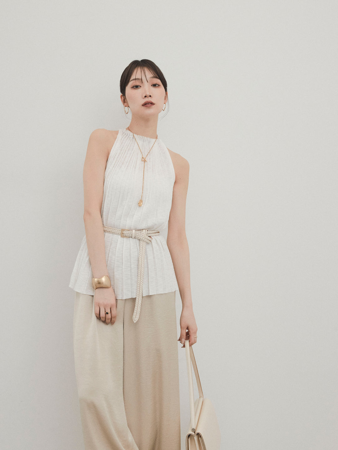 [SET]プリーツニットキャミソール+プリーツニットキャミソール(2set)