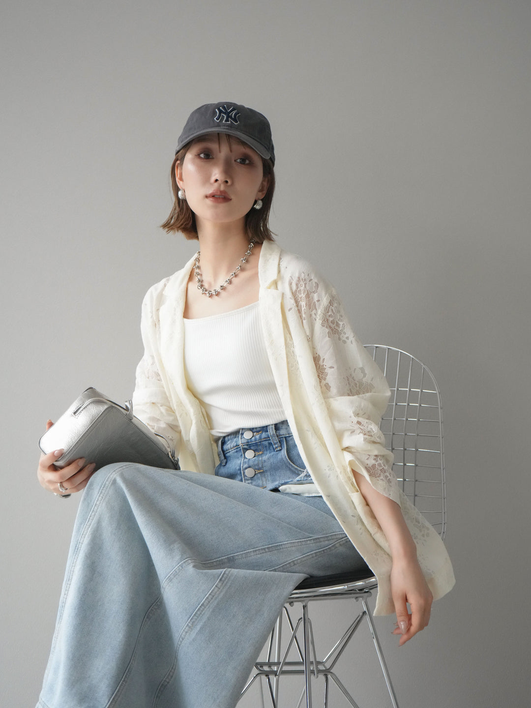 [予約]レーステーラードジャケット/アイボリー