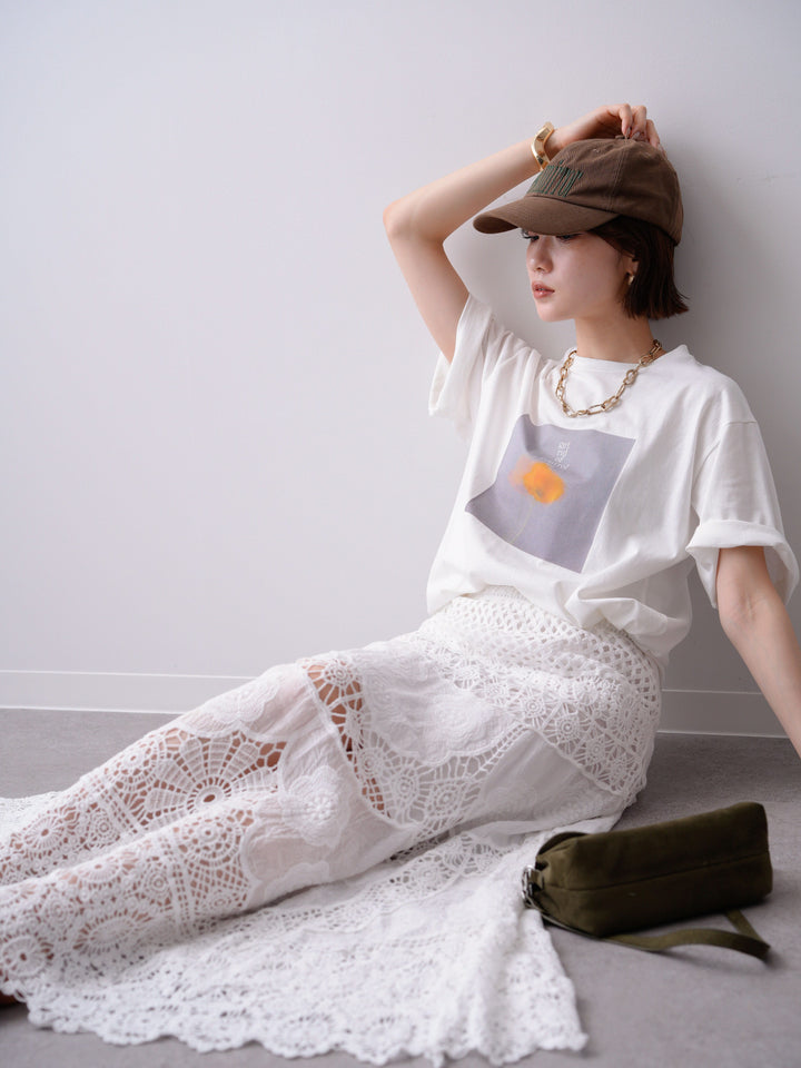 [予約]ニュアンスフローラルフォトTEE/OFF3