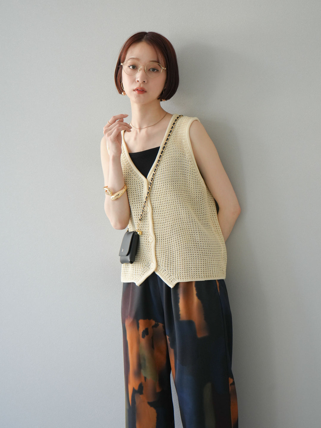 【預購】華夫格針織背心/黃色