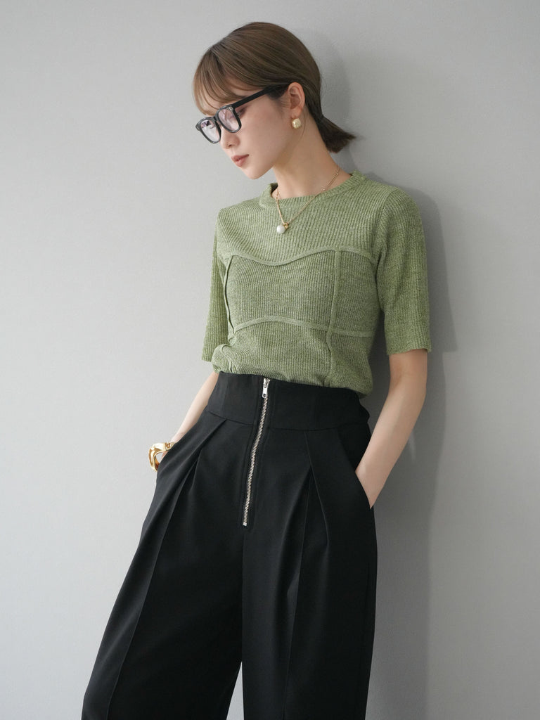 【PERVERZE】パーバーズ ニットビスチェ　グリーン 中古・古着通販】PERVERZE (パーバーズ) ダメージ加工ニット