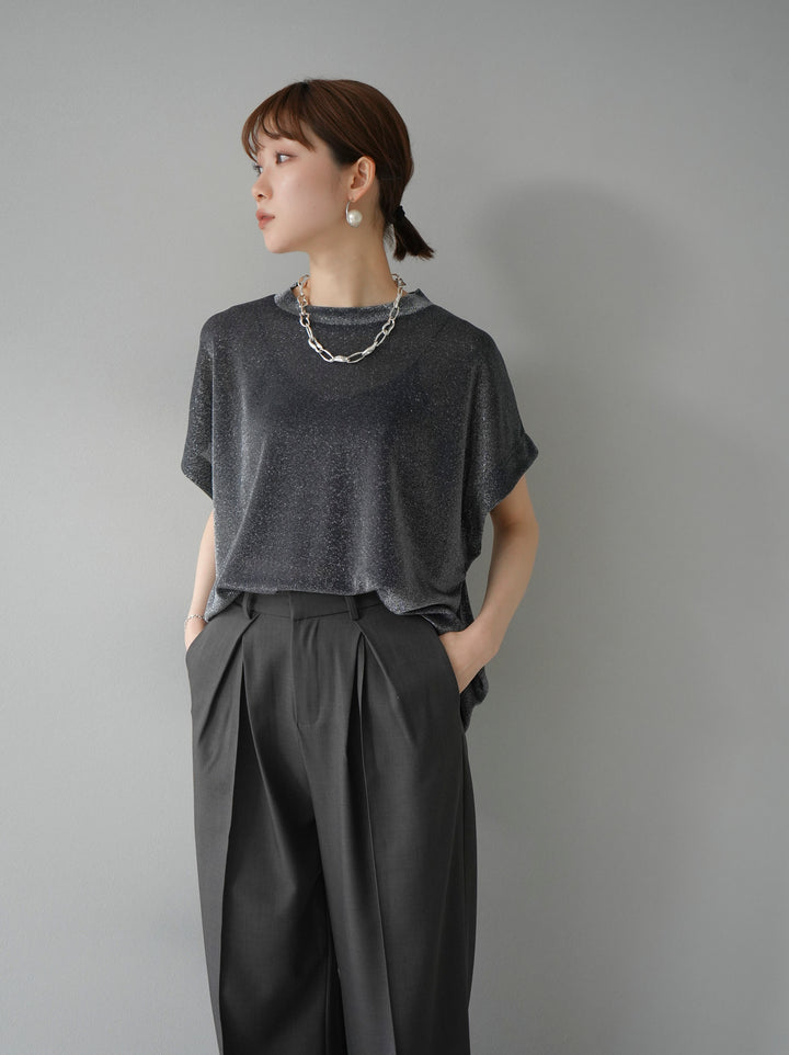 [Pre-order] Lame sheer pullover/black
