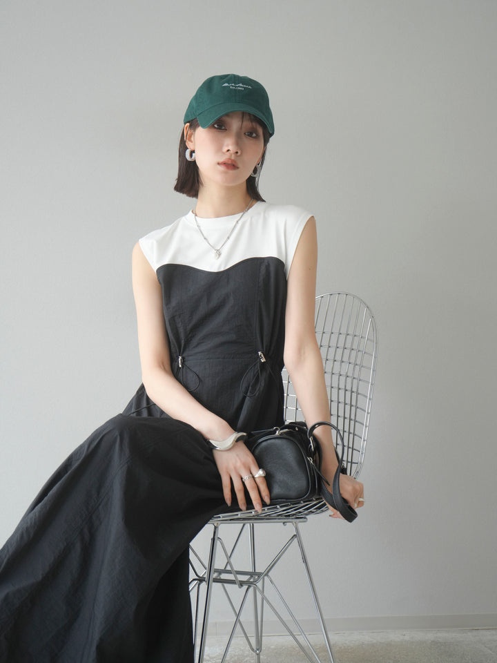 [SET] 剪裁對接尼龍洋裝 + 可選飾品套裝 (2 套)