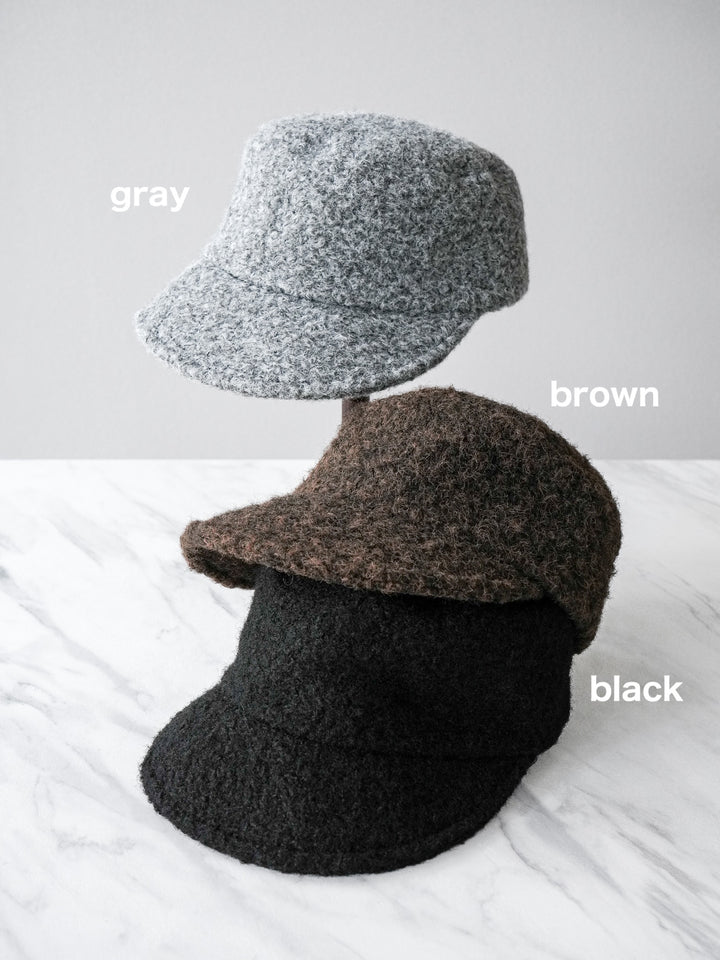 [予約]ウールタッチキャスケット/ブラック