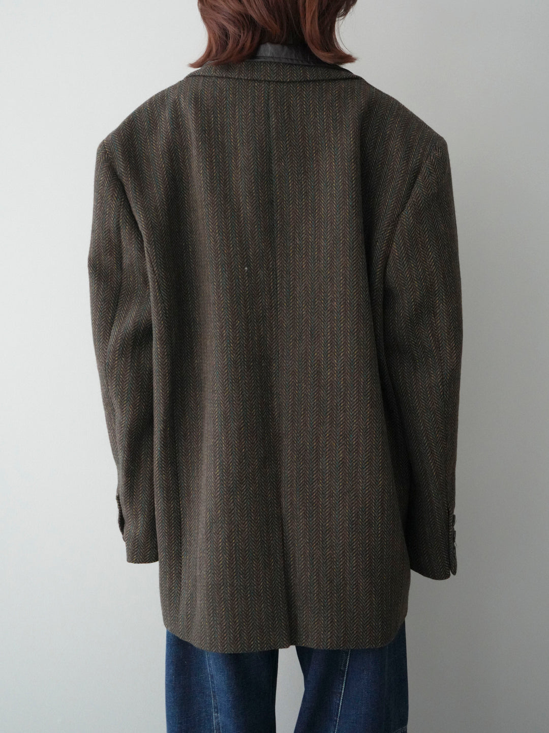 [20%オフ]レイヤードデザインツイードテーラードジャケット/brown