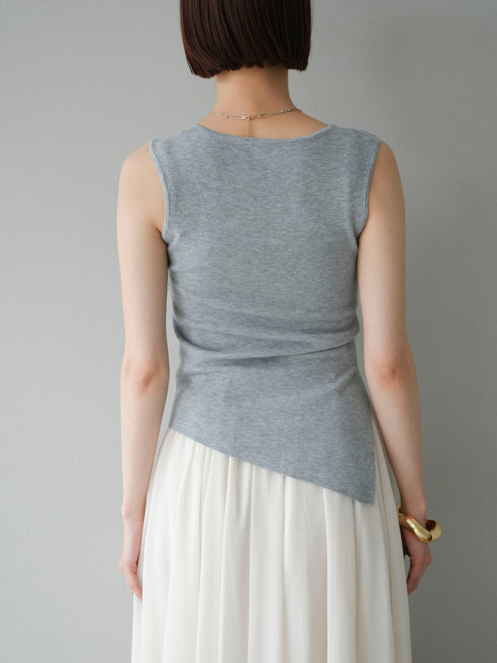 【預購】Cache-Coeur 無袖針織上衣/灰色