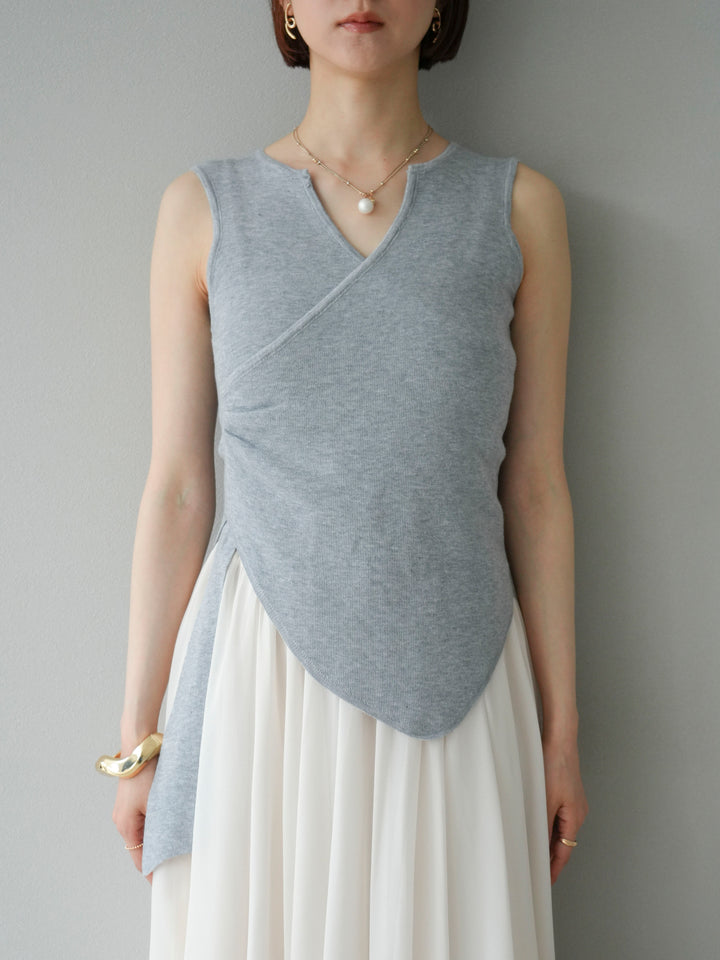 【預購】Cache-Coeur 無袖針織上衣/灰色