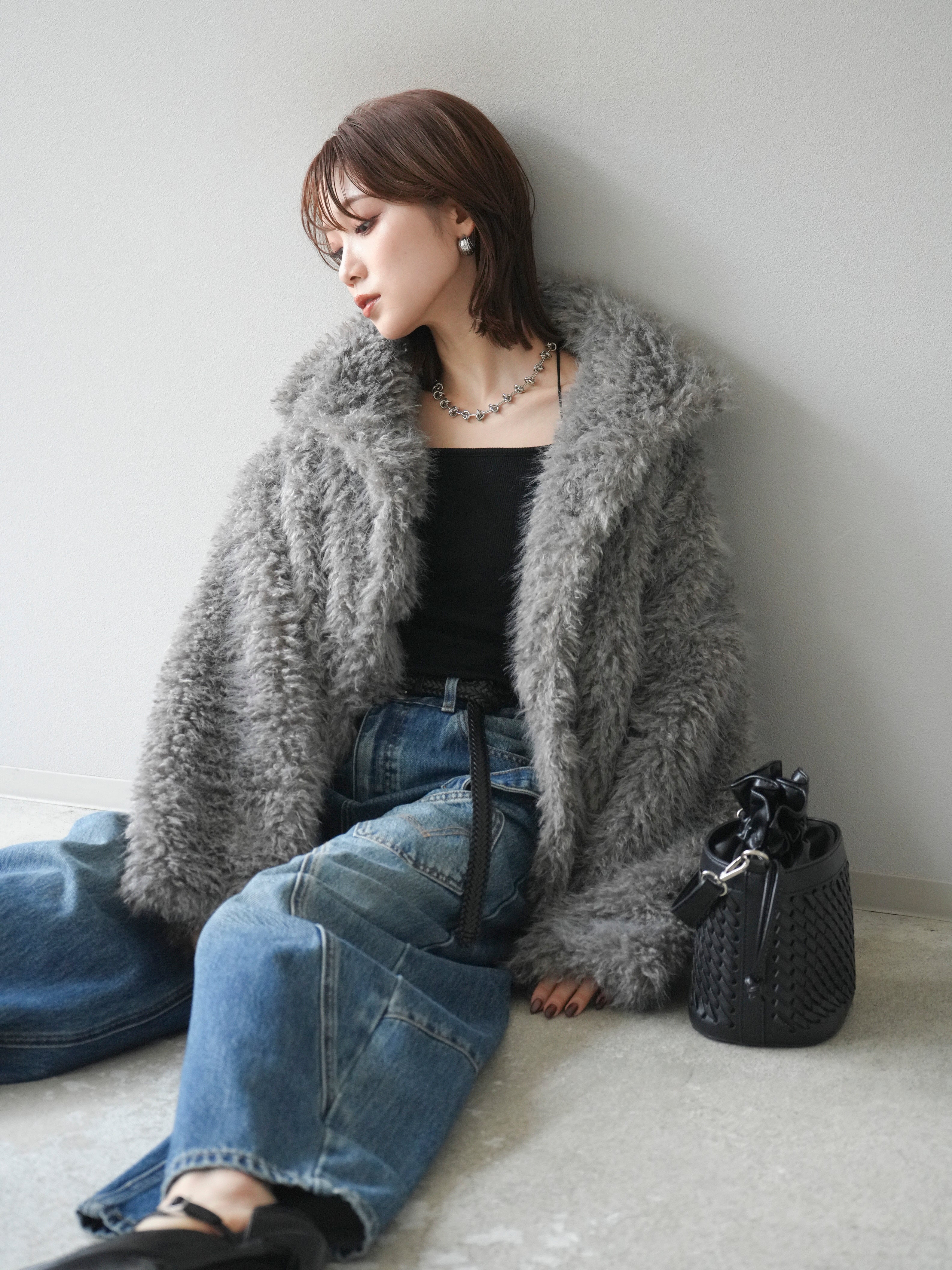 予約]シャギーファースタンド2WAYジャケット/ gray – Lumier