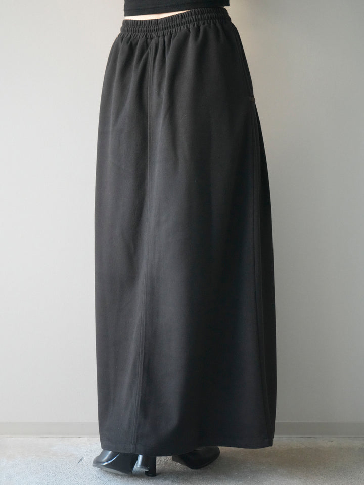 [予約]配色パイピングIラインスカート/black