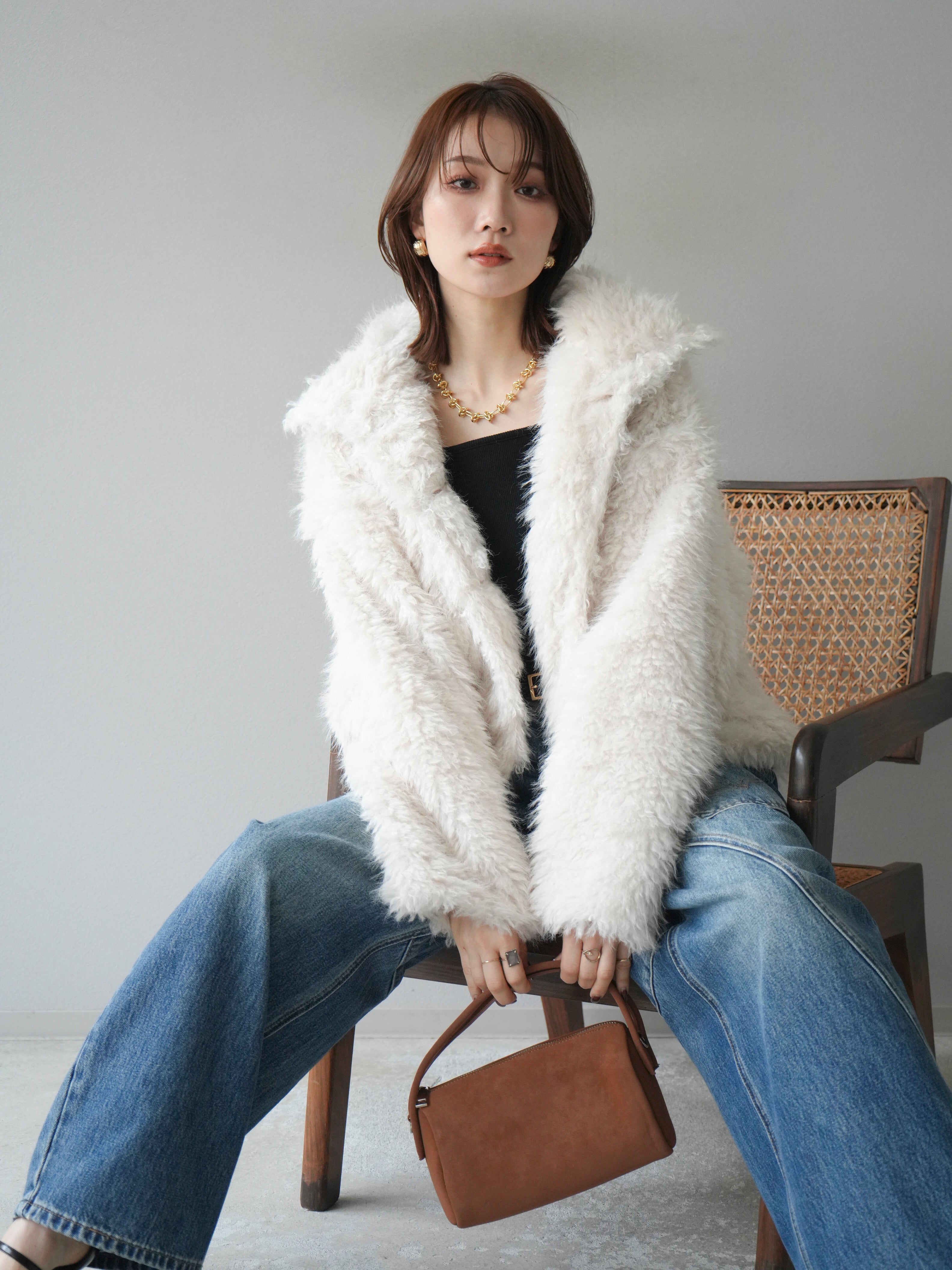 予約]シャギーファースタンド2WAYジャケット/ivory – Lumier