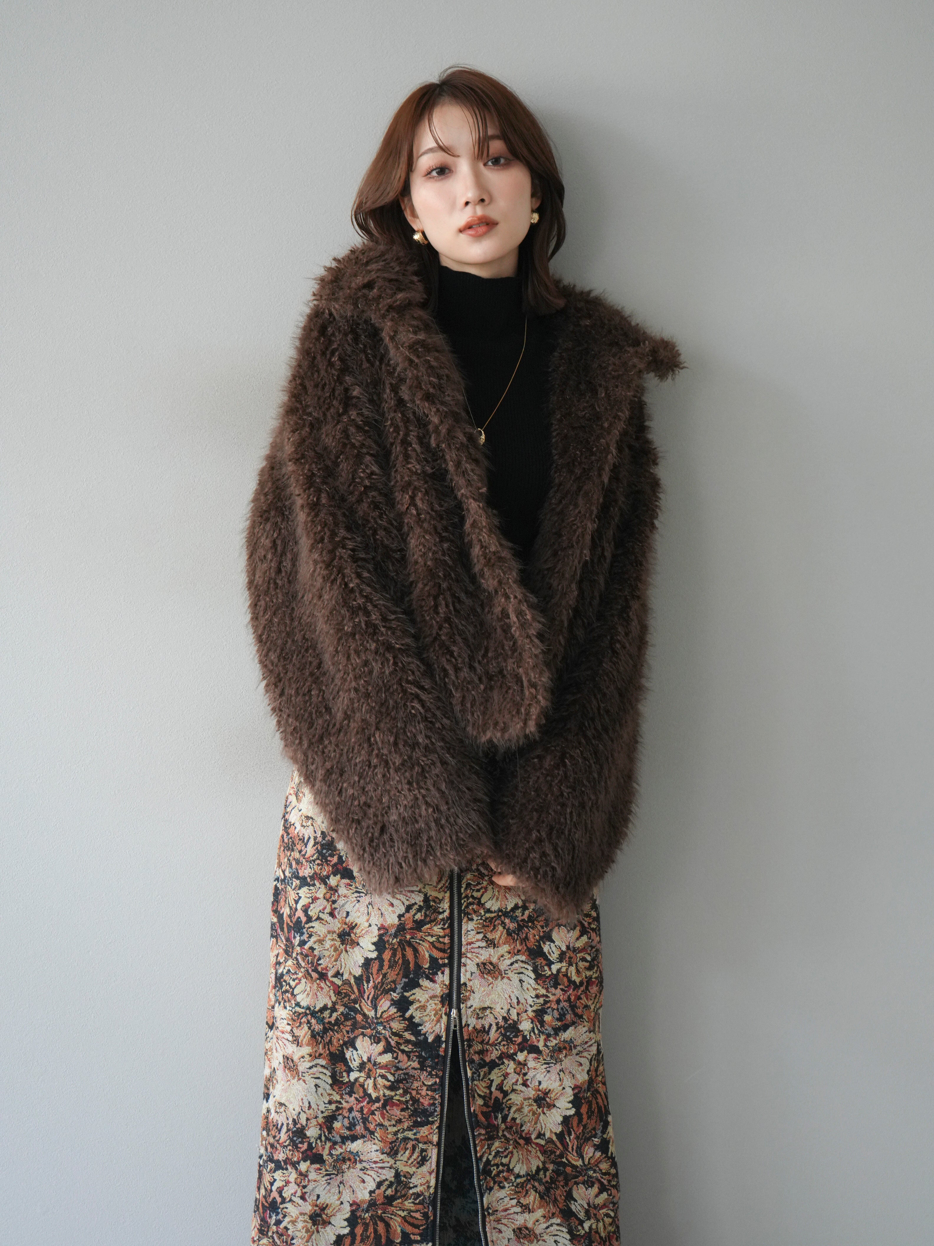 予約]シャギーファースタンド2WAYジャケット/brown – Lumier