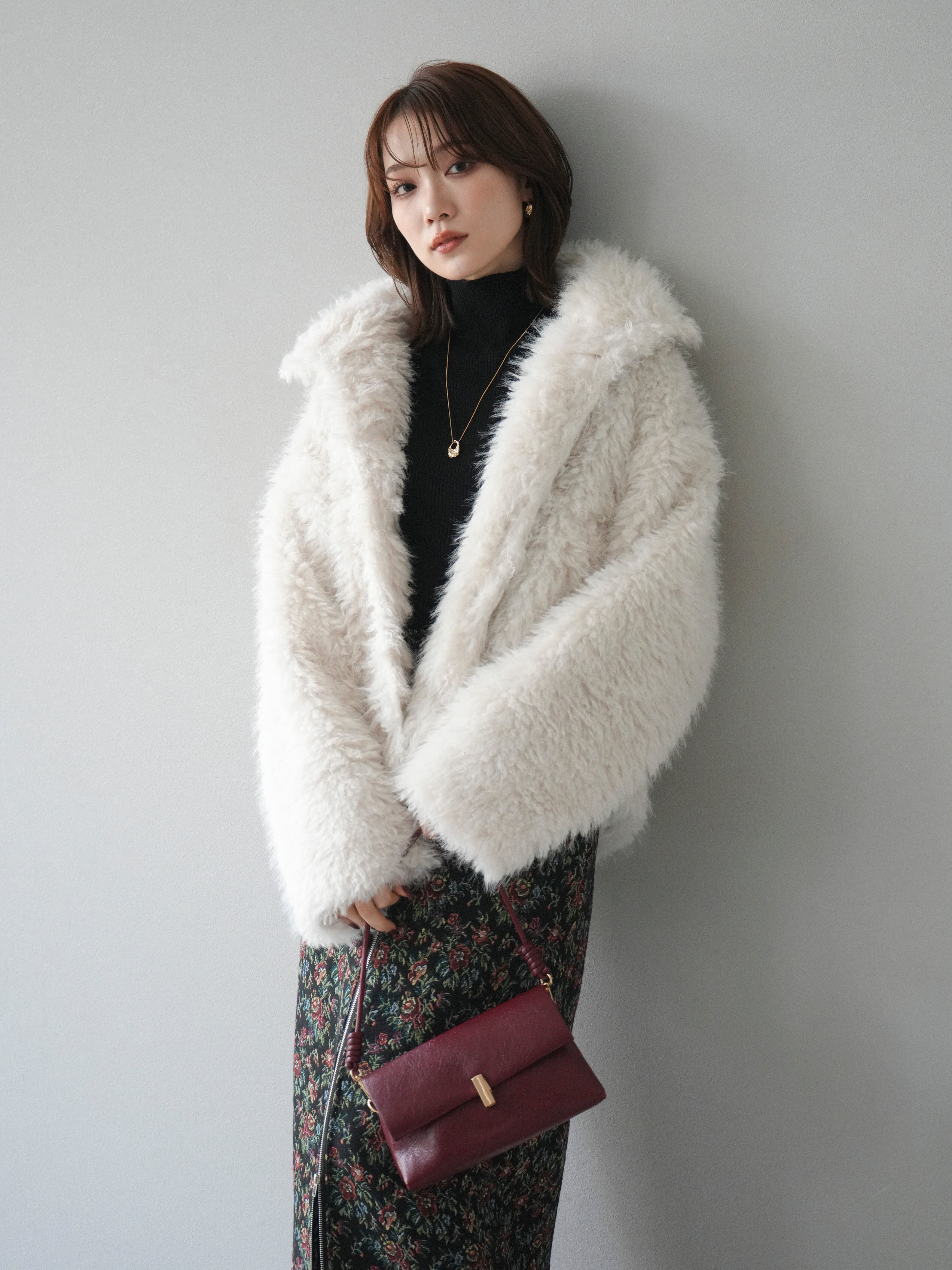 予約]シャギーファースタンド2WAYジャケット/ivory – Lumier