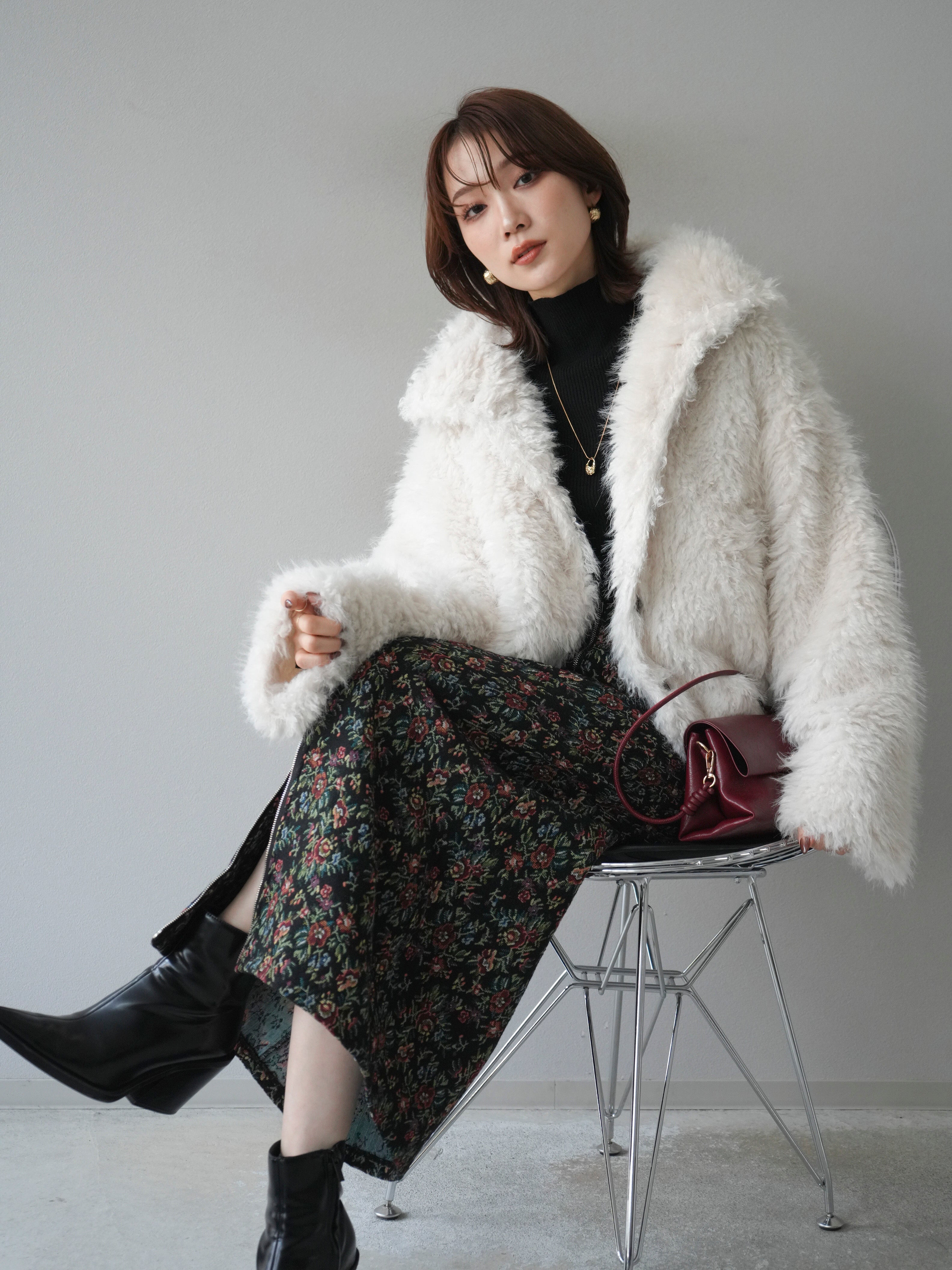 予約]シャギーファースタンド2WAYジャケット/ivory – Lumier