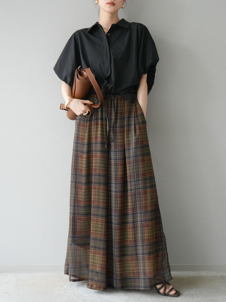 [予約]ICE TOUCHパフスリーブシャツ/ブラック