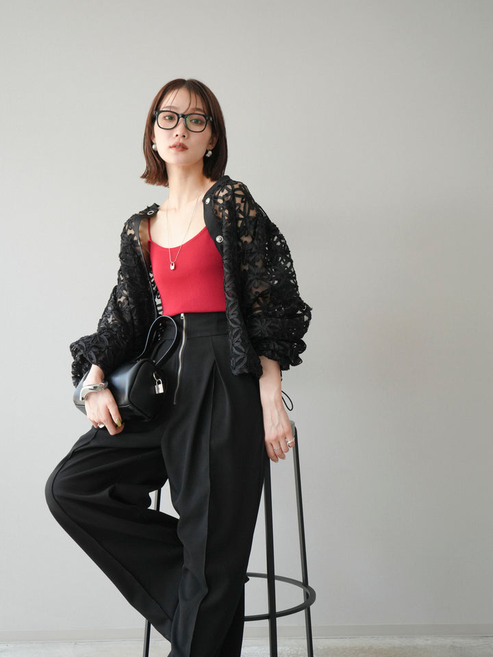 [予約]レーヨンニットキャミソール/レッド