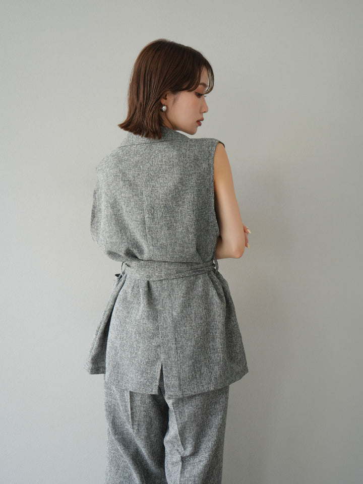 [預購] 混合粗呢背心/黑色