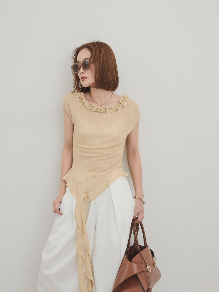 [SET]ラッフルシアーニットタンクトップ+ラッフルシアーニットタンクトップ(2set)