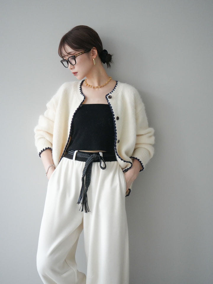 [SET]三角ステッチニットカーディガン+三角ステッチニットカーディガン(2set)