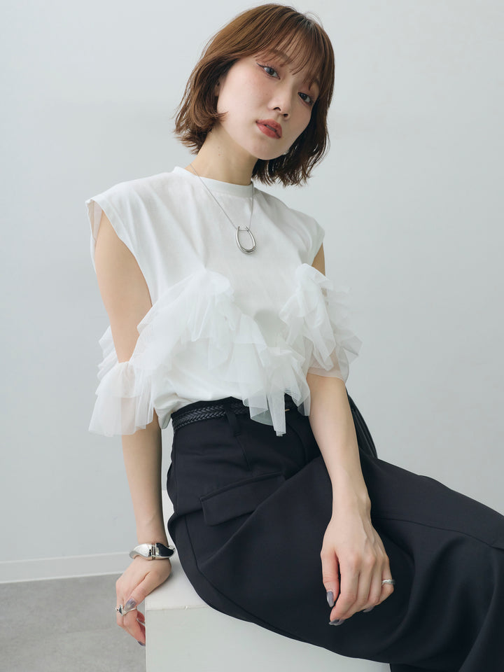 [SET]マルチwayフリルフレンチTEE+選べるアクセセット(2set)