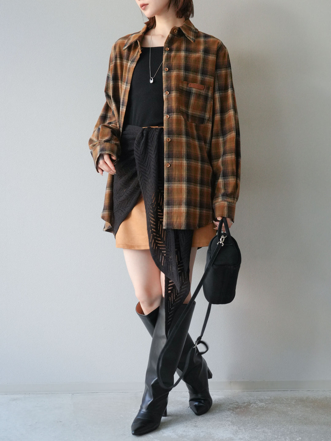 [予約]スエードペチパンツ付ミニスカート/ベージュ