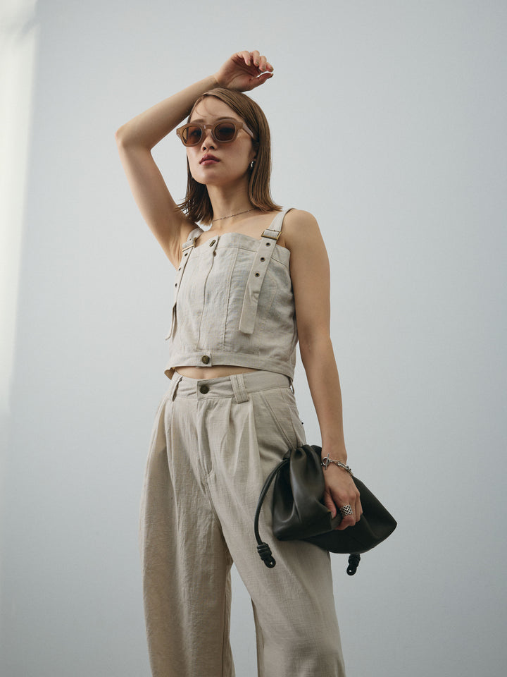 [SET]リネンライクビスチェ＆ワイドパンツSET UP+リネンライクビスチェ＆ワイドパンツSET UP(2set)