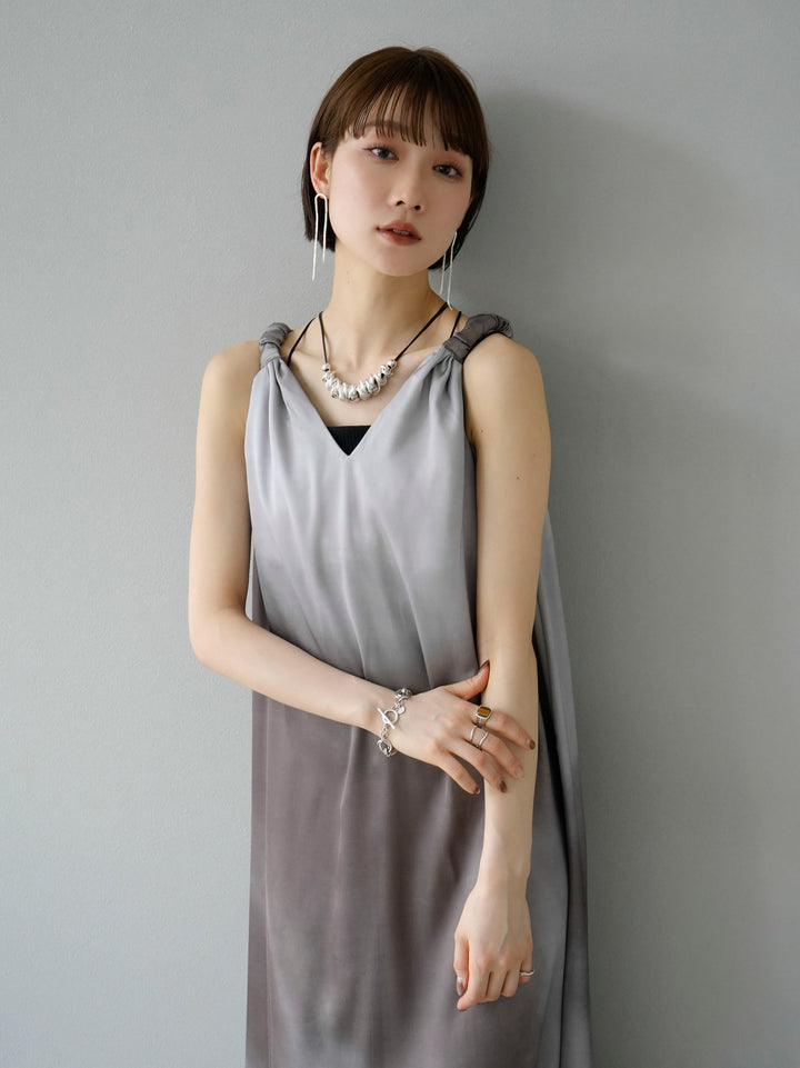 [Pre-order] Gradient design shoulder dress/gray