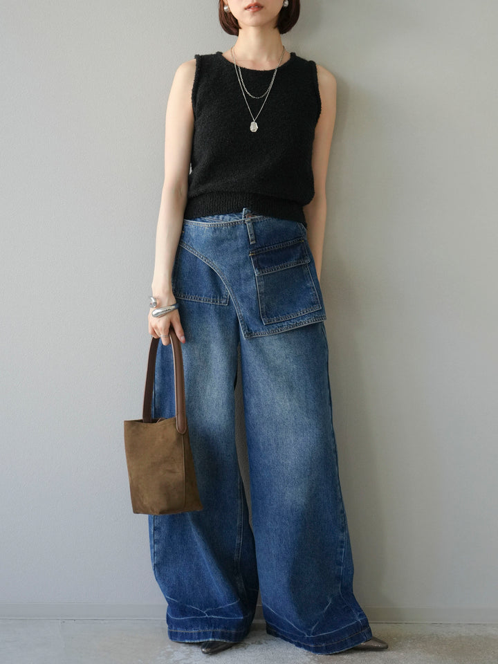 [予約]ブークレニットタンクトップ/ブラック