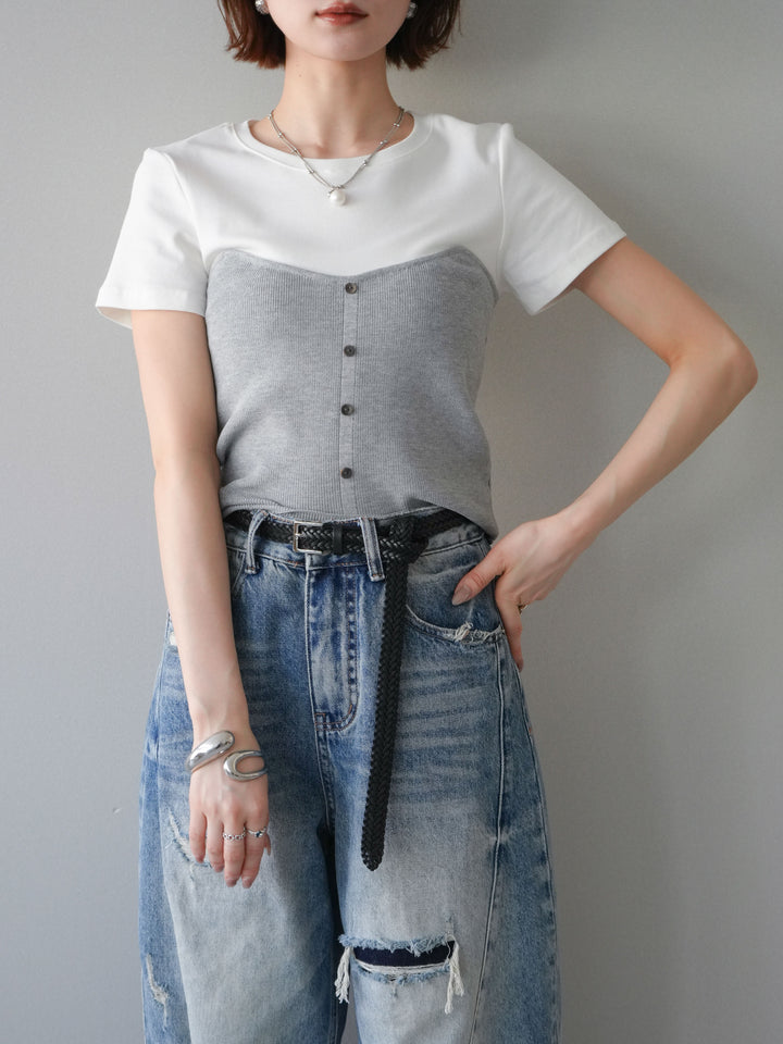 [予約]ビスチェドッキングTEE/gray