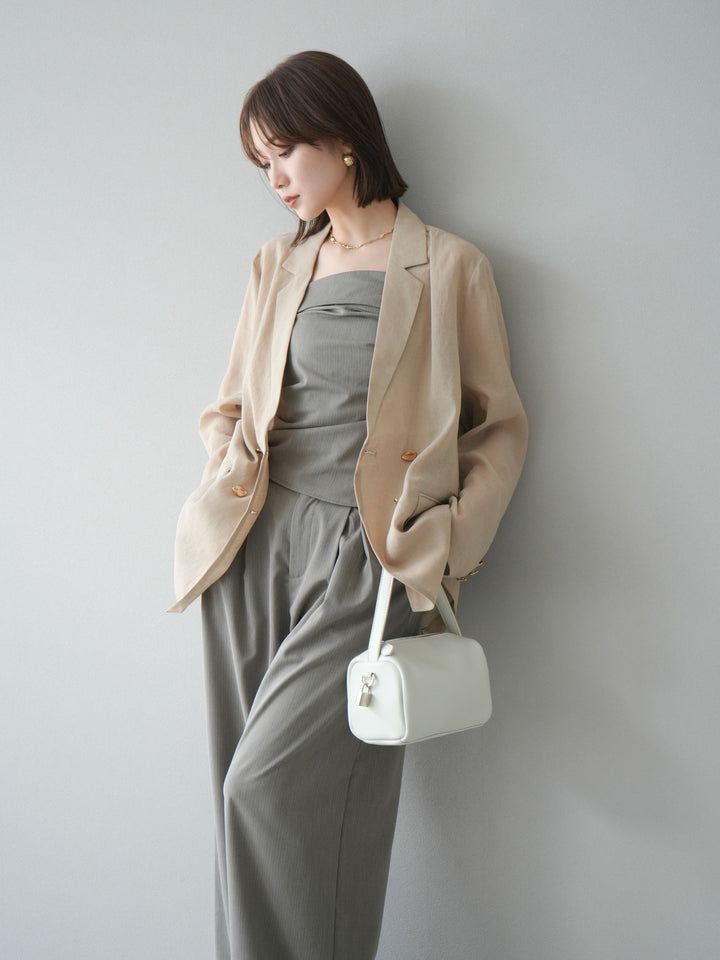 [予約]ゴールドボタンシアージャケット/ベージュ