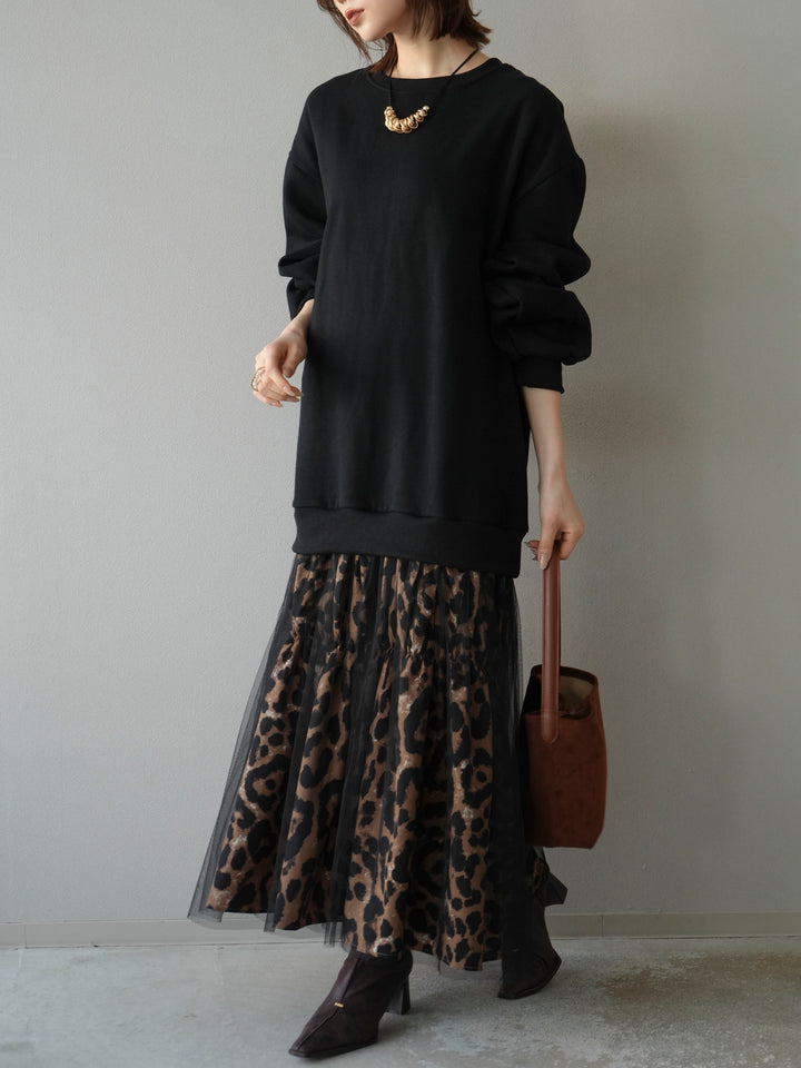 [SET] Sweat Docking 動物印花層疊連身裙 + 可選飾品套裝（2 套）