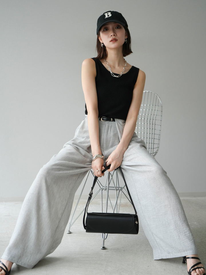 [予約]レーヨンニットタンクトップ/ブラック