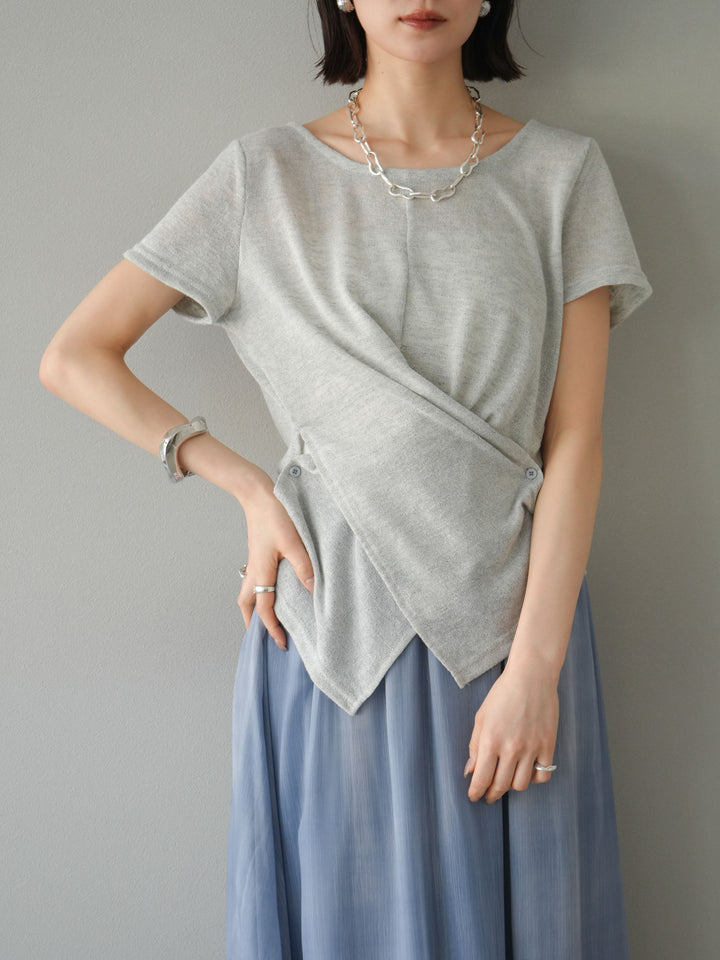 [預購] Cache-Coeur 薄紗針織套頭衫/灰色