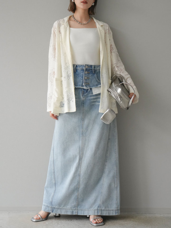 [予約]レーステーラードジャケット/アイボリー