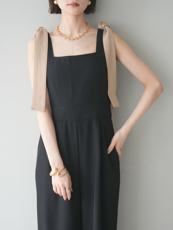 [SET]ショルダーリボンサロペット+選べるアクセセット(2set)