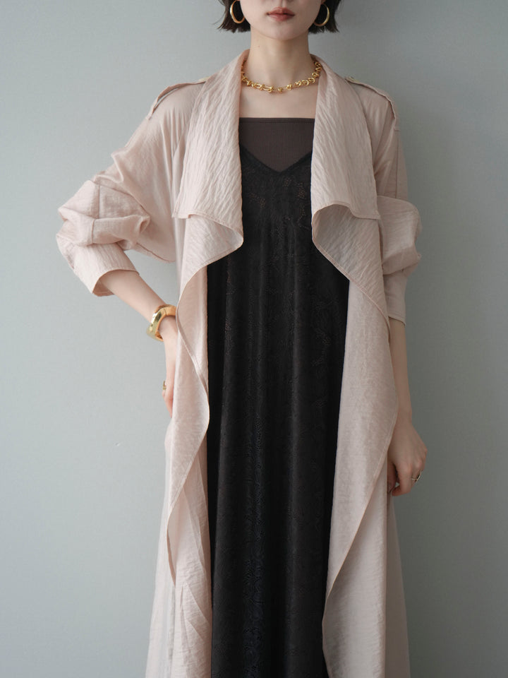 [予約]シアートレンチロングコート/pink