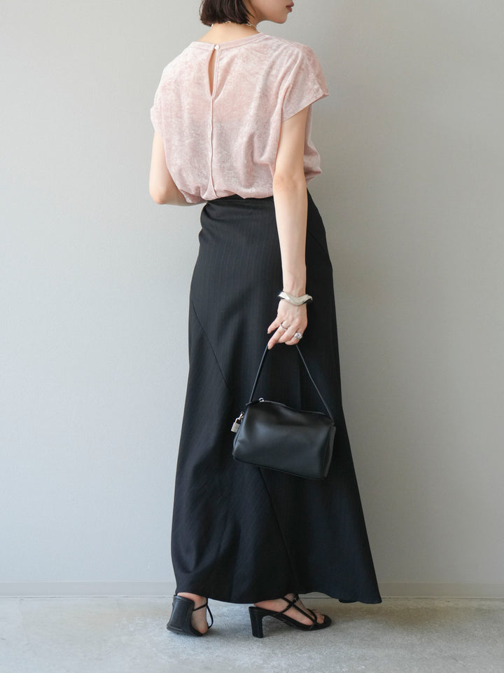 [予約]サイド巻きツイルスカート/ブラック
