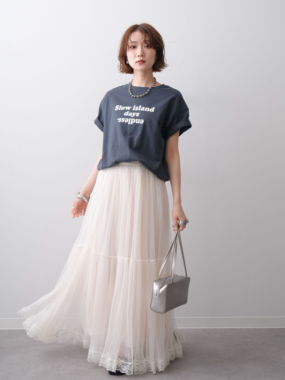 [SET]フロッキーロゴTEE+チュールレーススカート(2set)