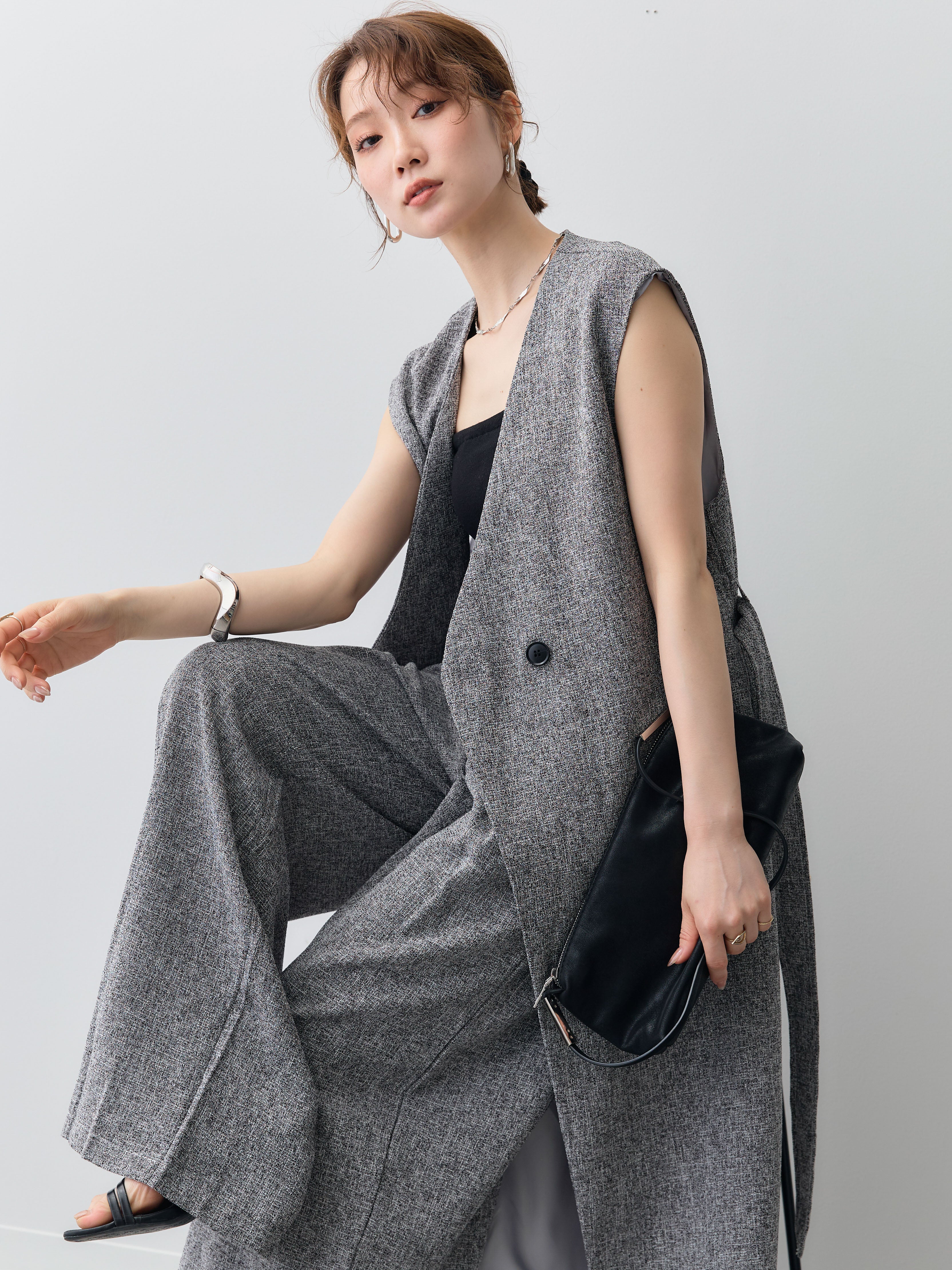 SET]ミックススラブロングジレ＆タックパンツSET UP(2SET) – Lumier