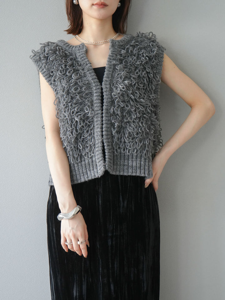 [予約]ループデザインホックベスト /チャコール