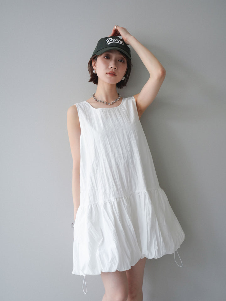 [予約]ドロストバルーンミニワンピース/white