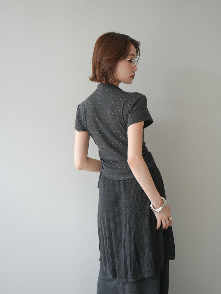 【預購】圓擺波點T卹/炭灰色