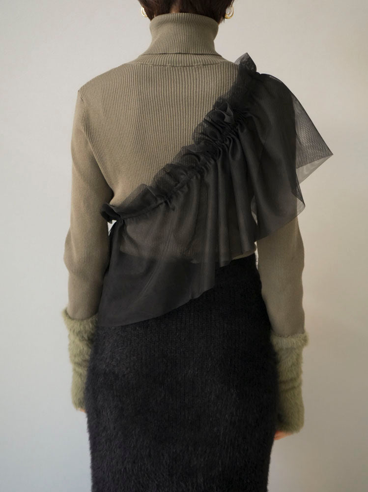 予約]チュールサッシュベルト/ブラック – Lumier