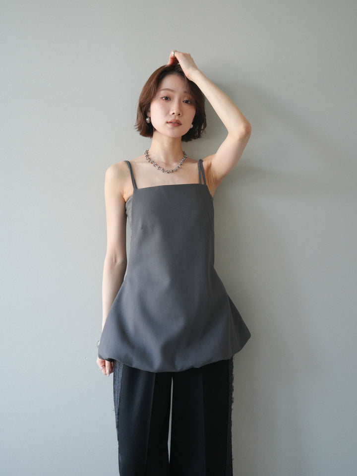 [SET]バックリボンバルーンチュニックキャミ+サイドレースポンチワイドパンツ(2set)