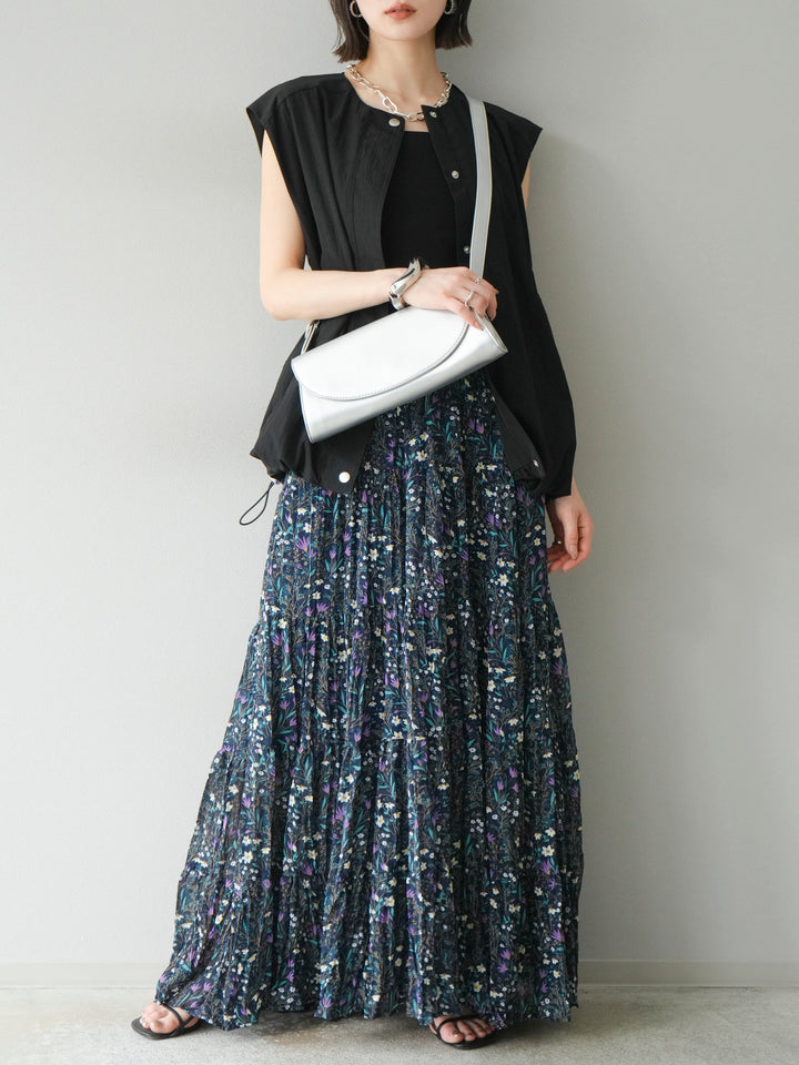 [予約]リネンライクドロストバルーンブルゾン/ブラック